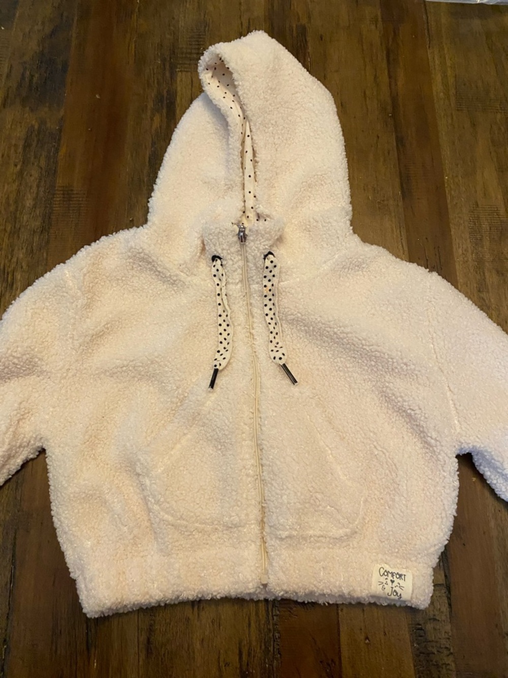 Mayoral Cream Sherpa Hooded Zip Jacket